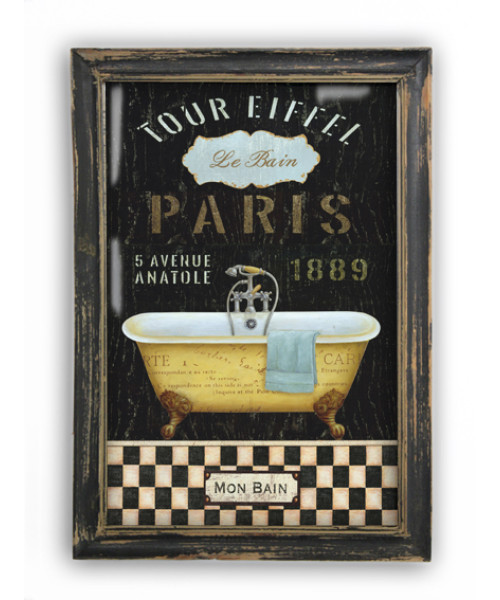 Метално пано "Mon Bain - Paris"