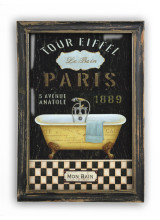 Метално пано "Mon Bain - Paris"