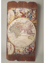 Дървено пано с карта на света  от 1682г